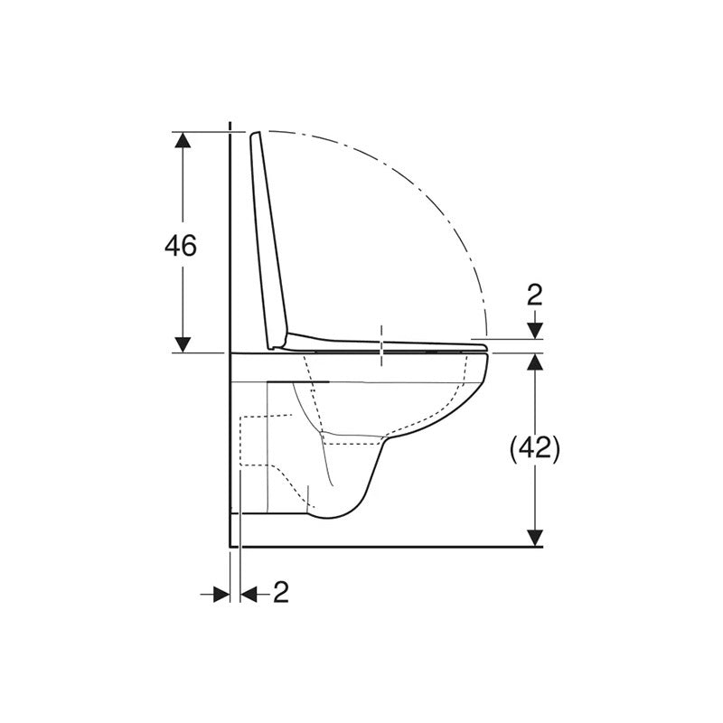 Geberit Selnova Square fali wc szett / mélyöblítésű fali wc + ülőke / "k"
