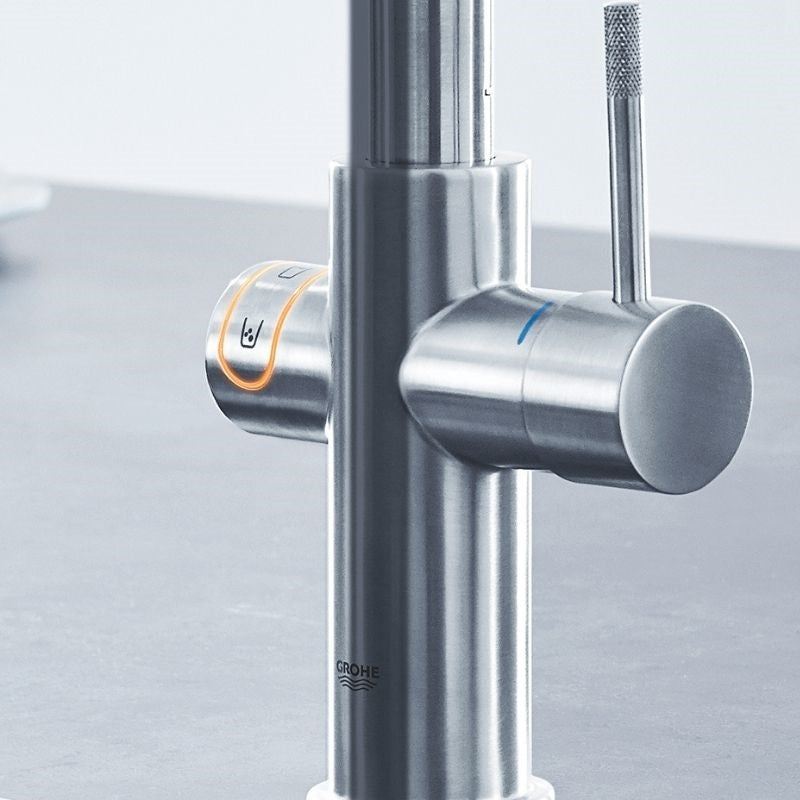 Grohe Blue Home L-kifolyós kezdőkészlet kihúzható gyöngyöztetővel, SuperSteel