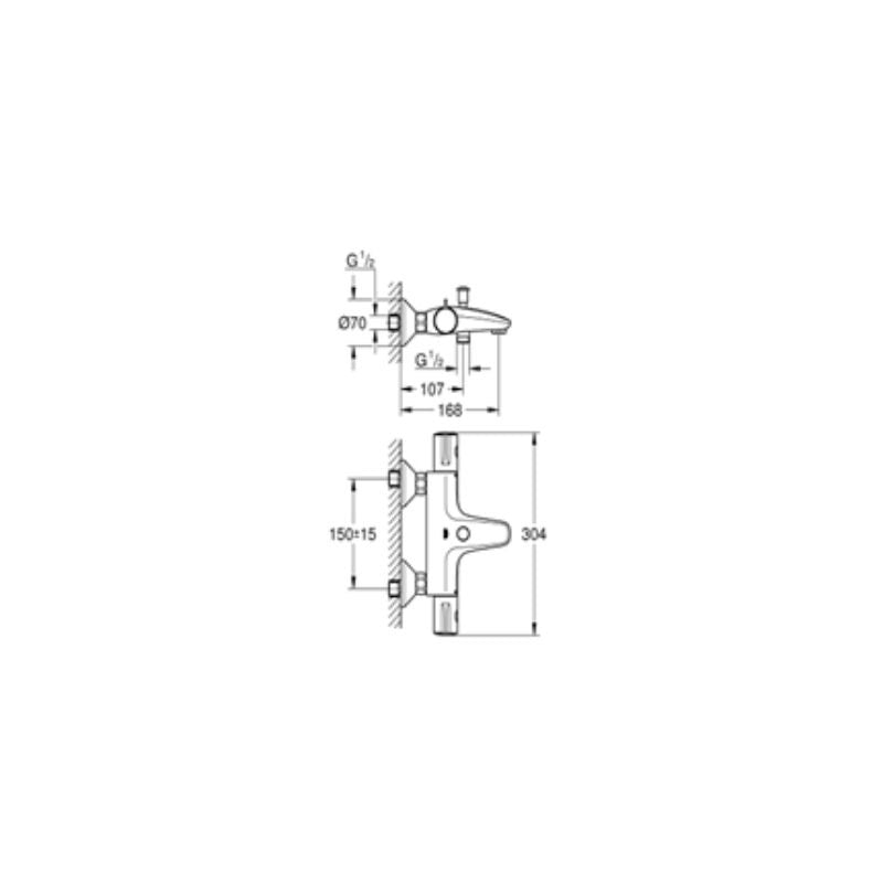Grohe Grohtherm 800 cosmopolitan termosztátos kádcsaptelep