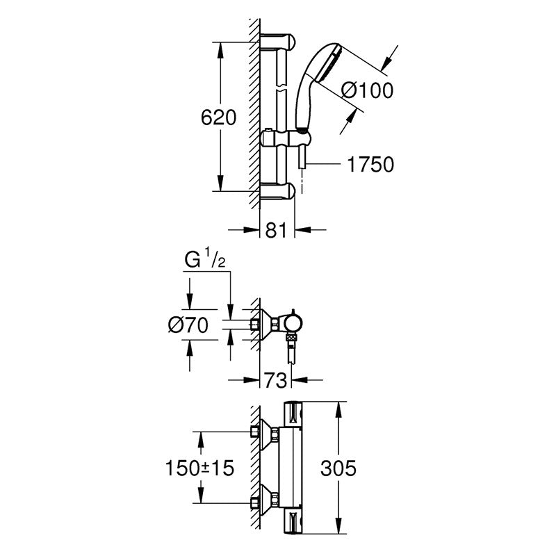 Grohe Grohtherm 800 termosztátos zuhanyszett