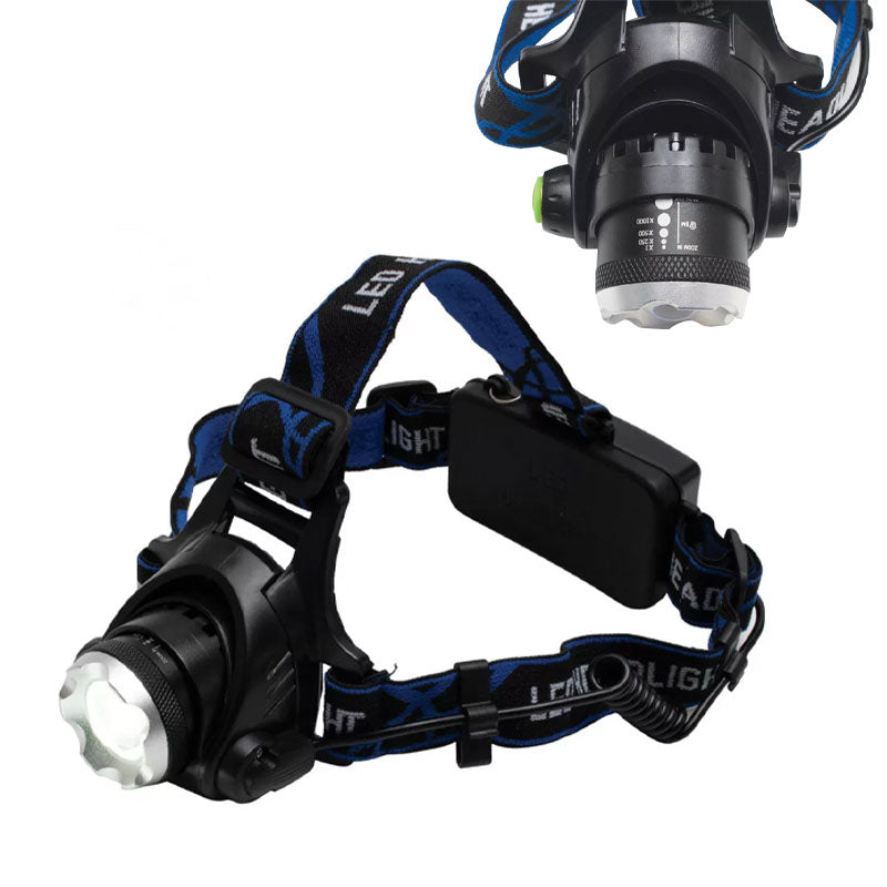 Fejlámpa 1000Lm fém fehér leddel akkus 3,7V