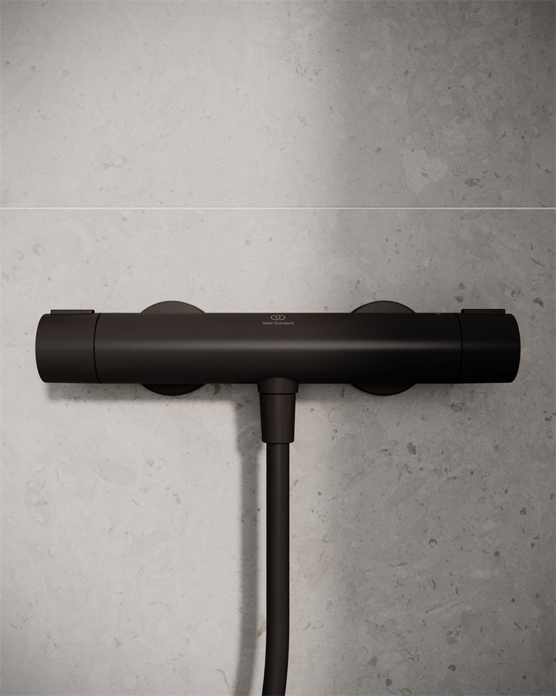 Ideal Standard Ceratherm ALU+ termosztátos zuhanycsaptelep, silk black