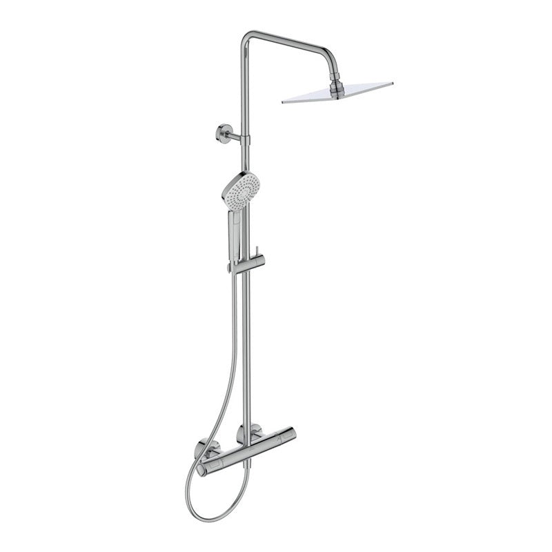 Ideal Standard Ceratherm T100 termosztátos zuhanyrendszer dekoratív polccal, króm