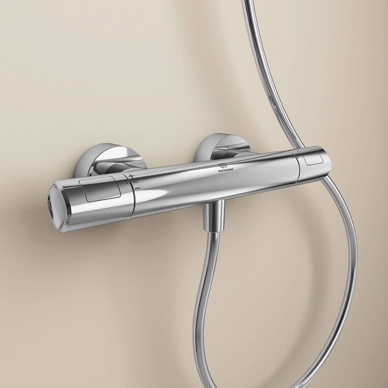 Ideal Standard Ceratherm T100 termosztátos zuhany csaptelep dekoratív polccal, króm