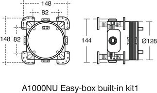 Ideal Standard Easybox beépített csaptelep falon belüli alaptest
