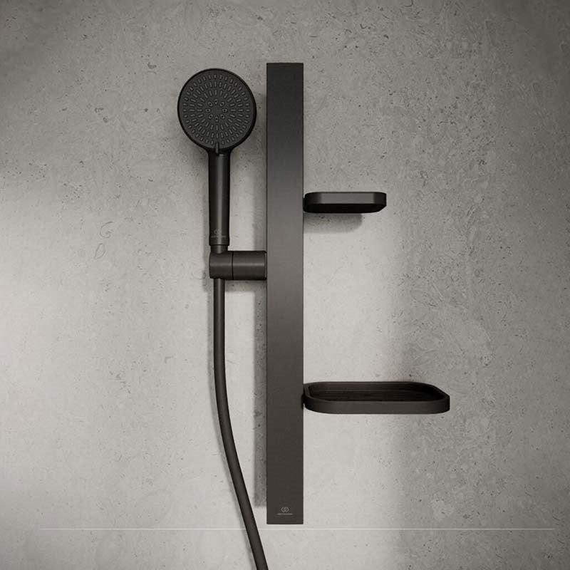 Ideal Standard Idealrain ALU+ zuhanyszett fali sínnel, silk black