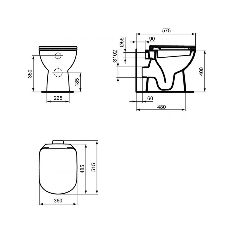 Ideal Standard i.life A álló wc, hátsó kifolyású, fehér