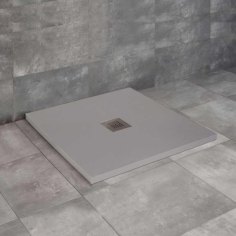 Radaway Kios C 90x90 szögletes, lapos műmárvány zuhanytálca, szürke