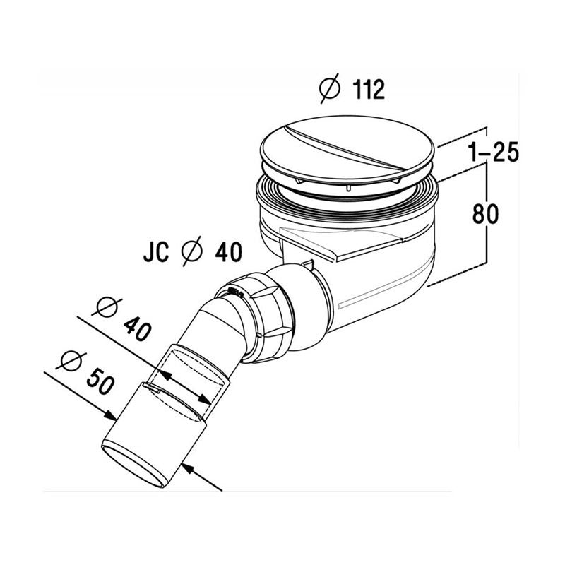 Radaway TurboFlow TB90P zuhanytálca szifon