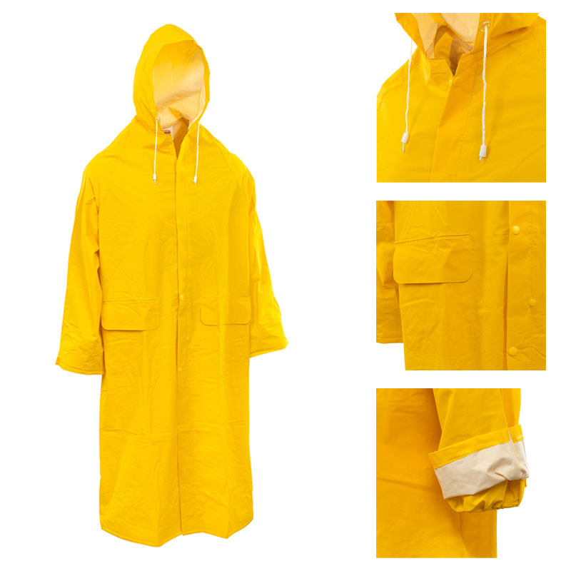 Esőkabát hosszú PVC sárga L