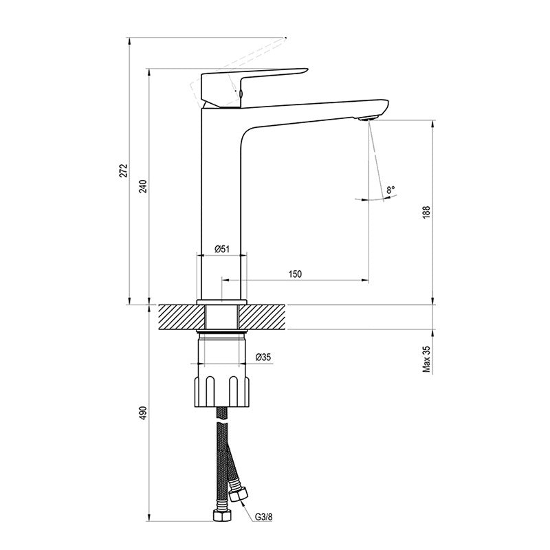 RAVAK LIFE LF 014.20BL MOSDÓCSAPTELEP 240 MM, LEFOLYÓ NÉLKÜL, FEKETE