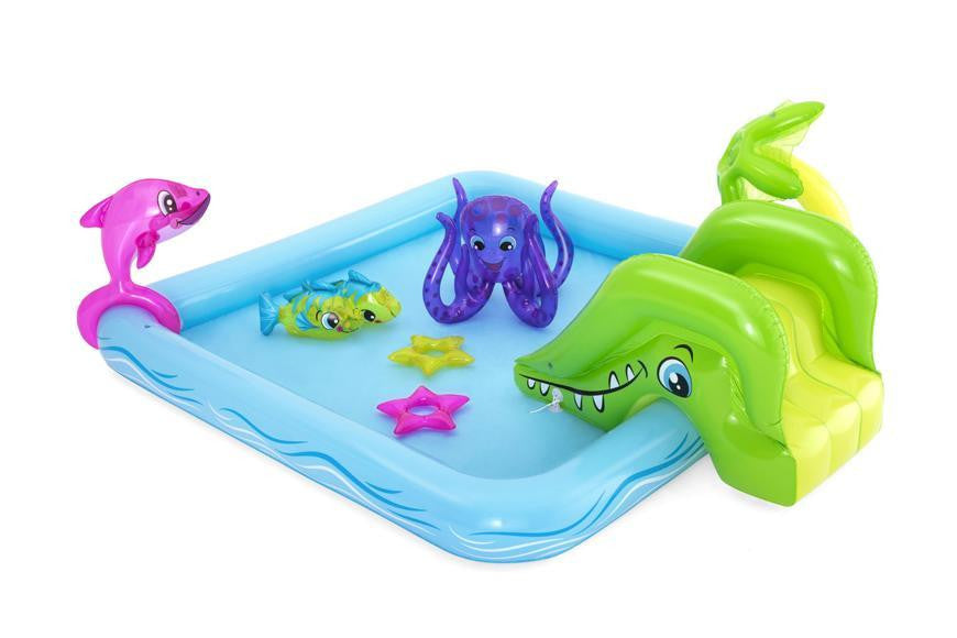 BESTWAY, 53052, Fantastic Aquarium, felfújható kis gyermekmedence, 2,39 x 2,06 x 0,86 m
