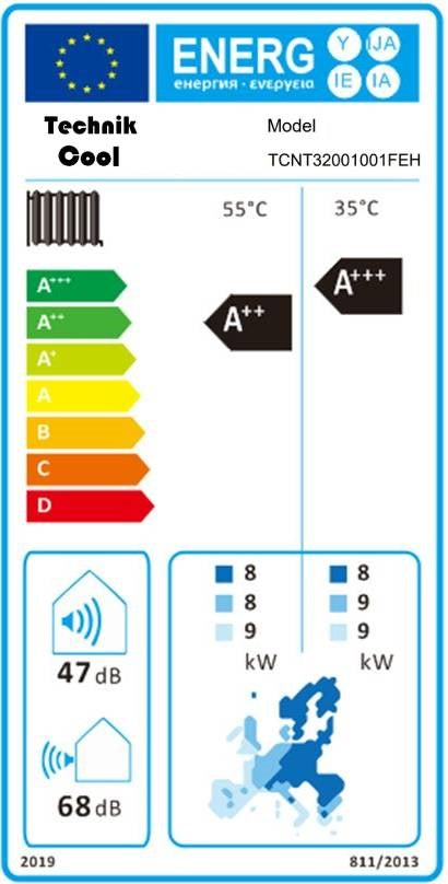Technik Cool Pro split levegő-víz hőszivattyú beépített 185 literes hmv tárolóval, 10kw, 1 fázisú, 230v