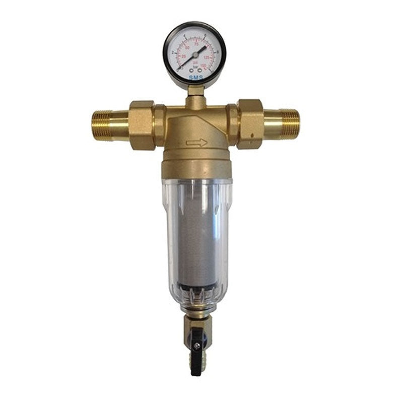 Technik Therm 1" előszűrő, 10 bar-os nyomásmérővel 50 mikron 4m3/h