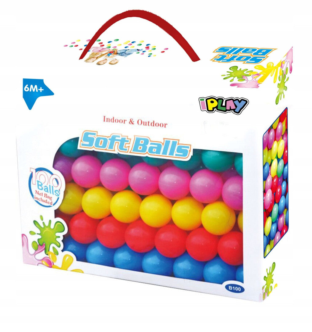 Labda szett, Multistore B100, 100 db, átmérő: 6 cm, többszínű, CE és EN71 tanúsítvánnyal, 6 hónapos kortól
