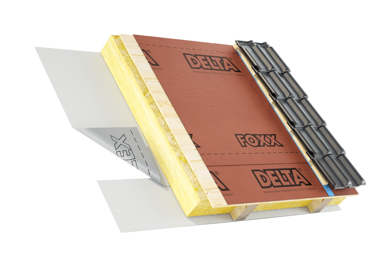 Dörken DELTA®-FOXX (PLUS) Alátétfedés lépésálló aljzatokra, homlokzati fólia zárt burkolatokhoz