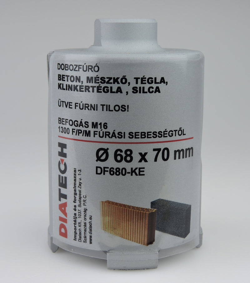 Diatech gyémánt dobozfúró M16 ∅68x70 mm ECO