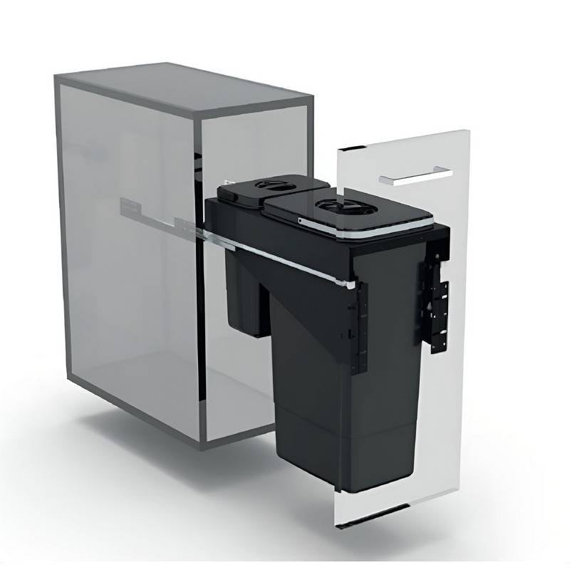 EKOTECH - Beépíthető hulladékgyűjtő FRONT 30 - 1x26 liter+1x7 liter