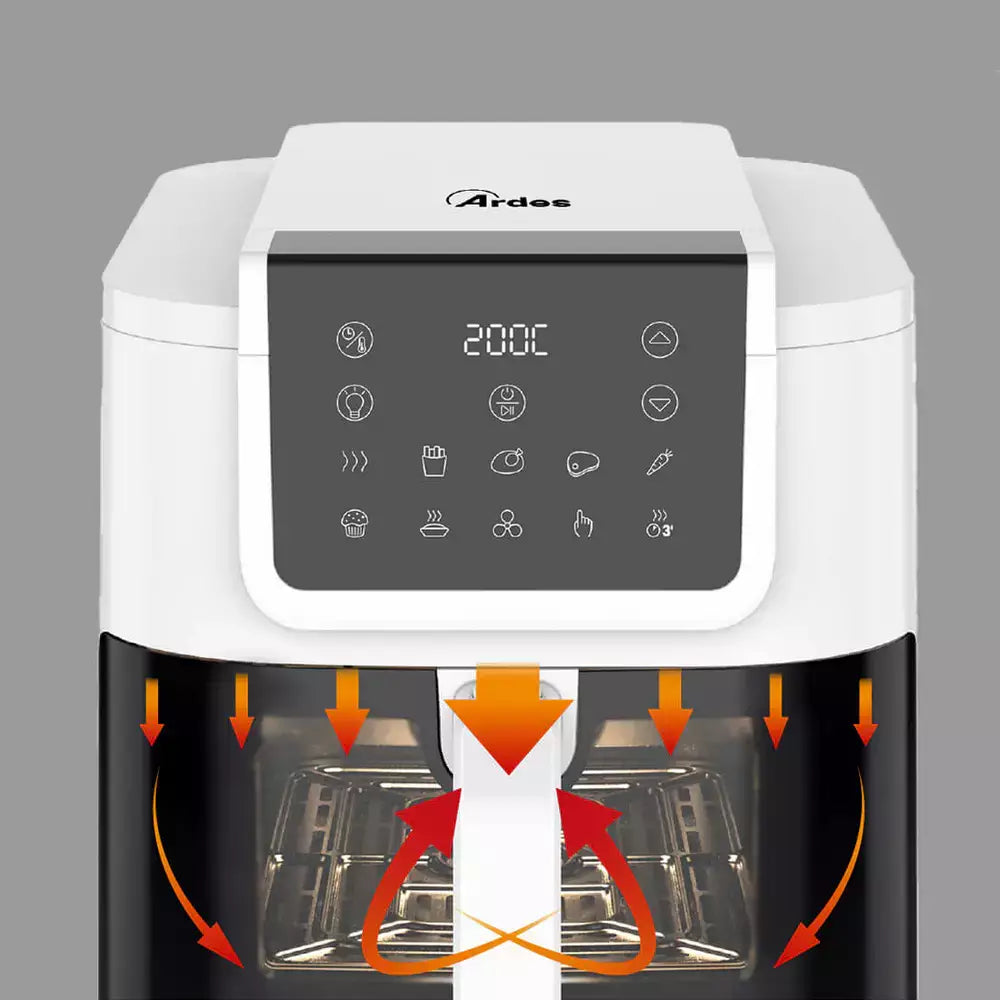 ARDES ARFRYA08LVW 8 literes Air Fryer forrólevegős sütő ajándék ARDES 1T20 kenyérpirítóval
