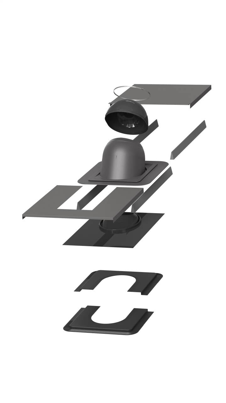 VILPE® 1. számú kör keresztmetszetű kéményátvezető készlet, szürke