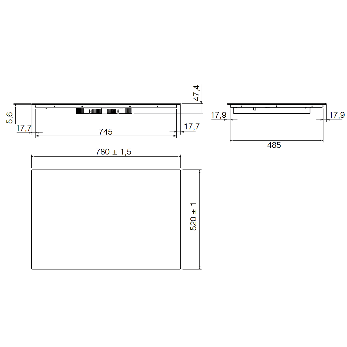 ELICA - Beépíthető indukciós főzőlap RATIO CONNEX 803 PLUS