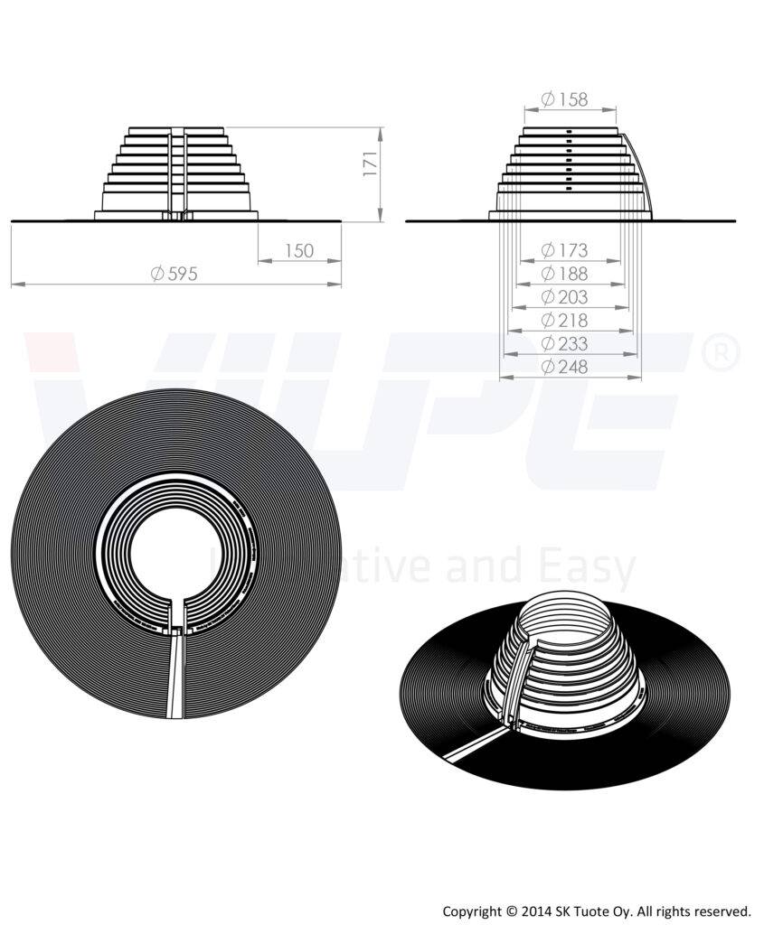VILPE® R-zsindely készlet 160-250
