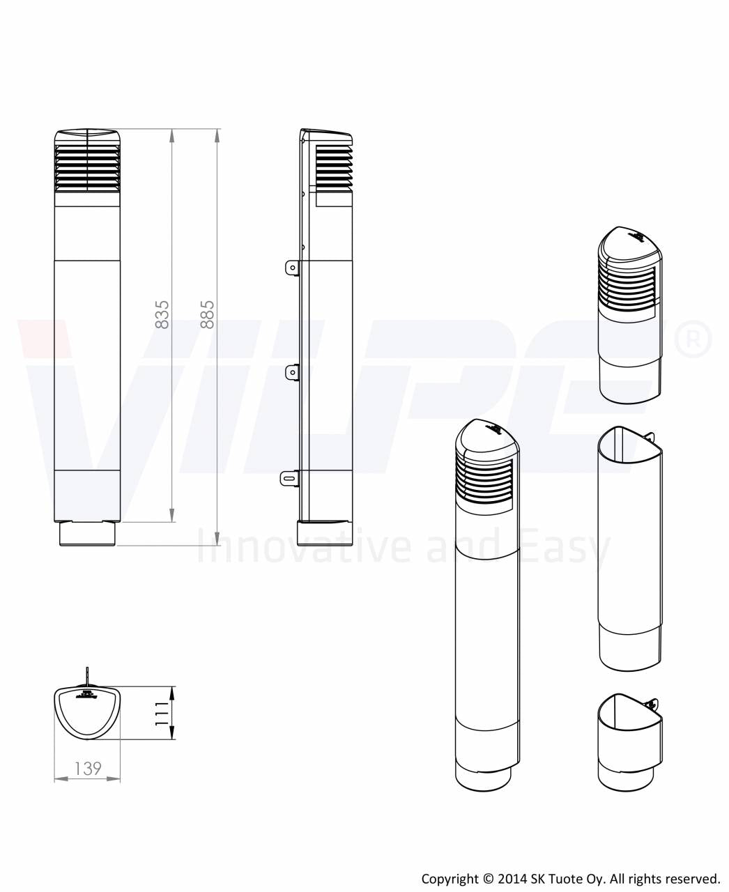 VILPE® 125/110 Ross felújító készlet, vörös