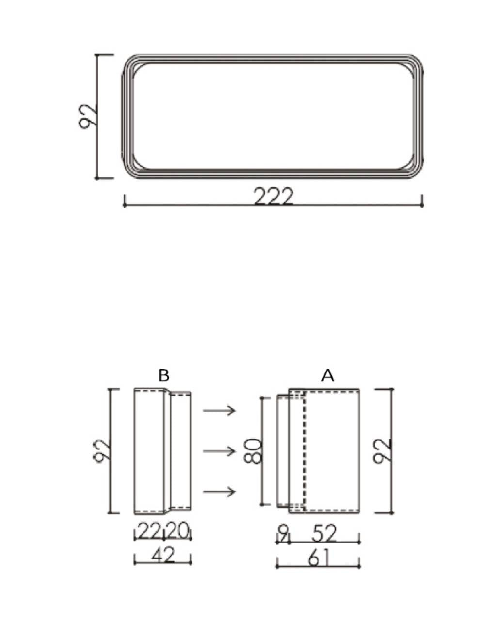 AIRA - Légtechnikai elem lapos csatorna adapter Quadro sorozathoz