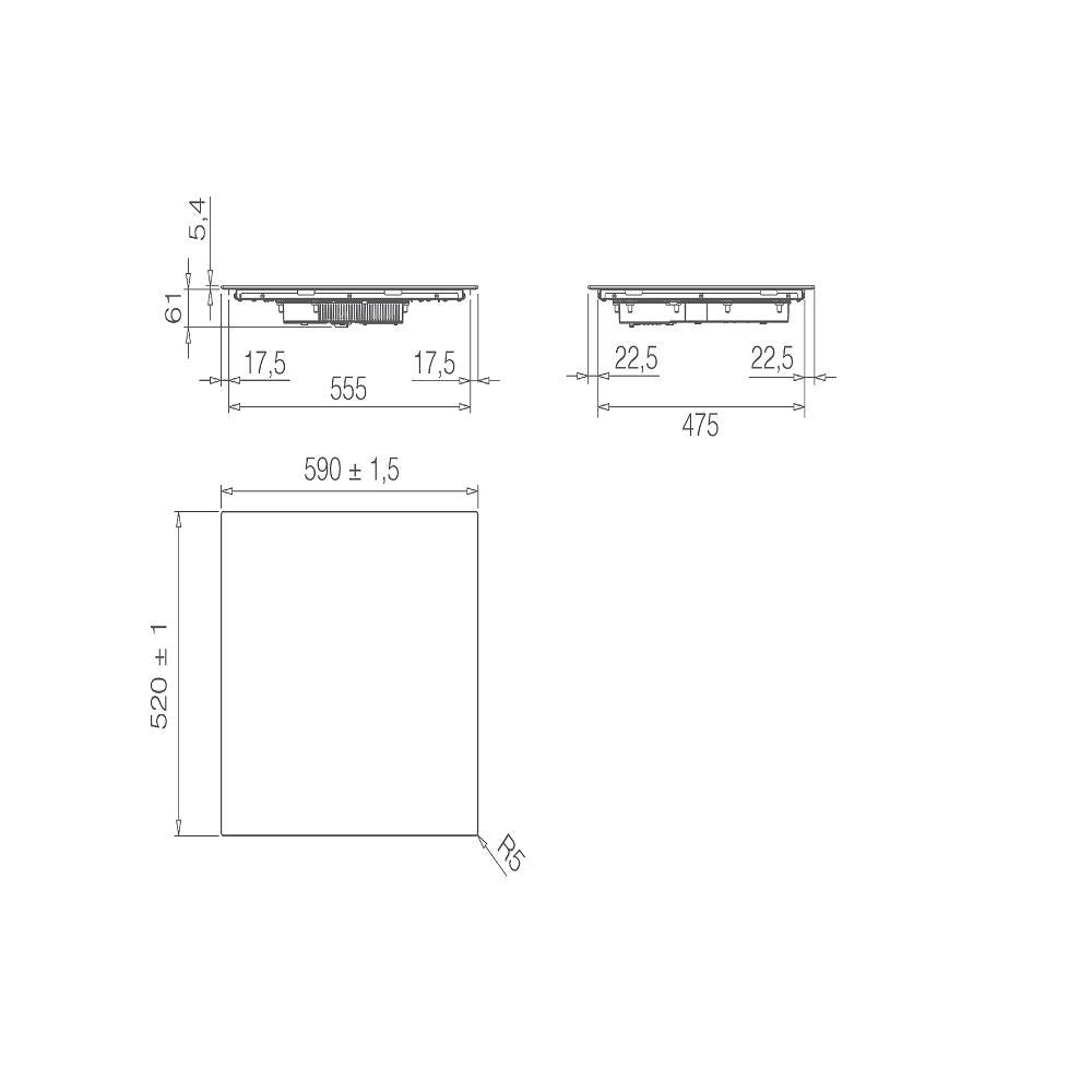 ELICA - Beépíthető indukciós főzőlap PRIMIS 603 BL PRF0199860