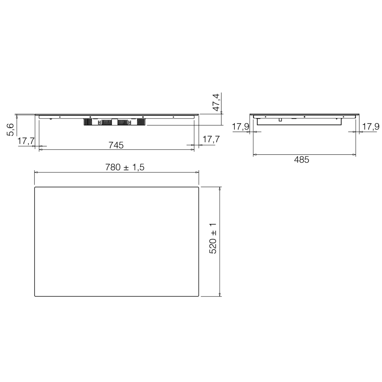 ELICA - Beépíthető indukciós főzőlap RATIO CONNEX 804 PLUS