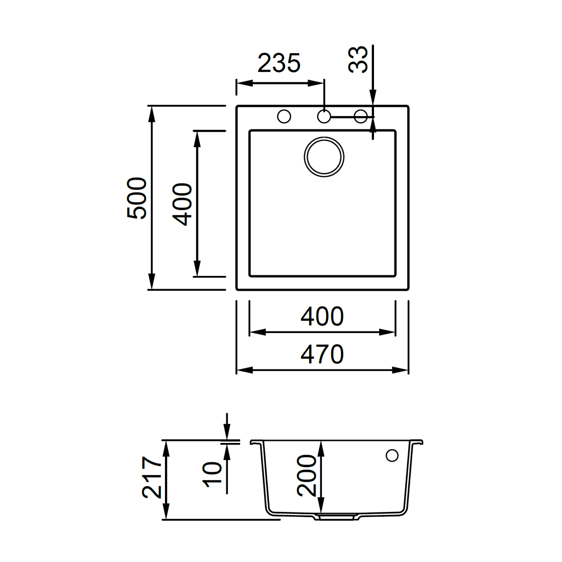 ELLECI - Mosogatótálca Quadra 102 G39 Bianco soft