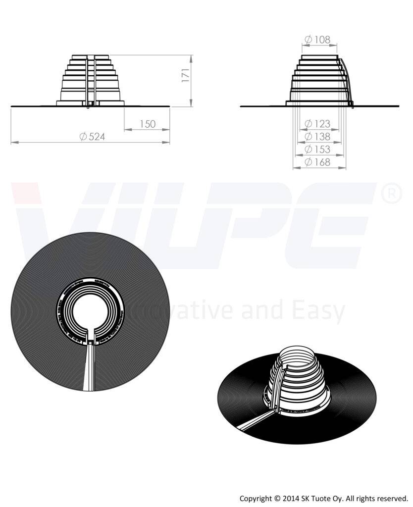 VILPE® R-zsindely készlet 110-170