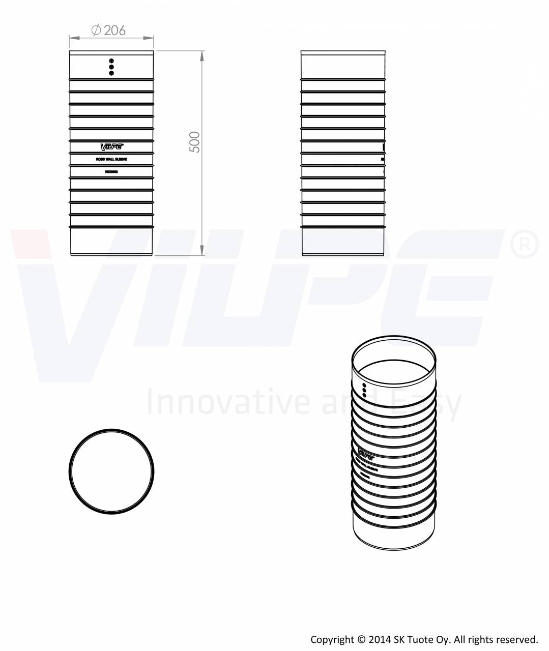 VILPE® Ross fali átvezető hüvely - a készlet erejéig!