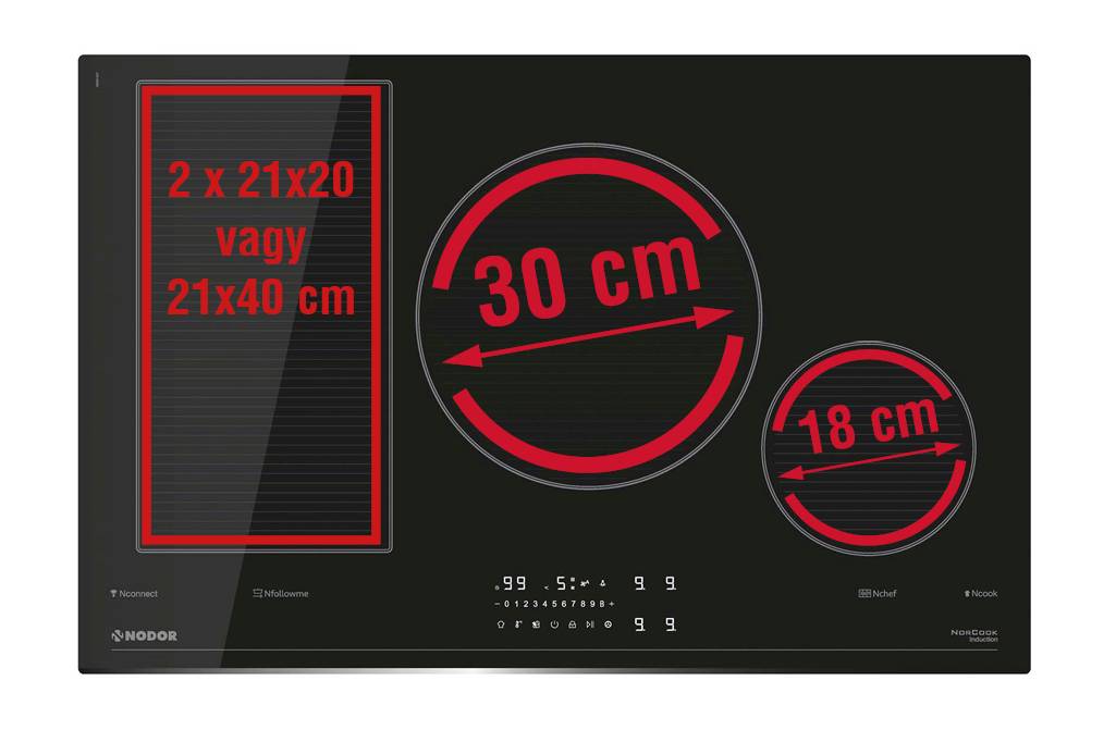 NODOR - Beépíthető indukciós főzőlap NorCoock IH-N8106 BK Hob to Hood Fekete