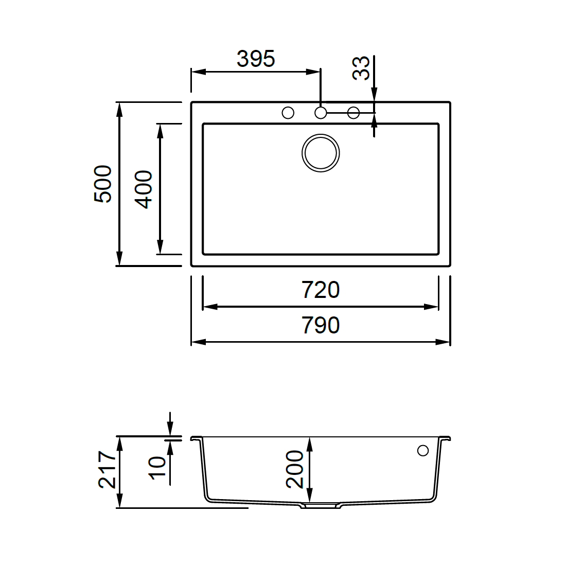 ELLECI - Mosogatótálca Quadra 130 G39 Bianco soft
