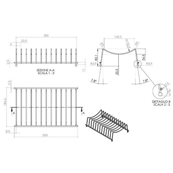 ELLECI - ADI01300 Edényszárító rács inox - Kifutó termék!