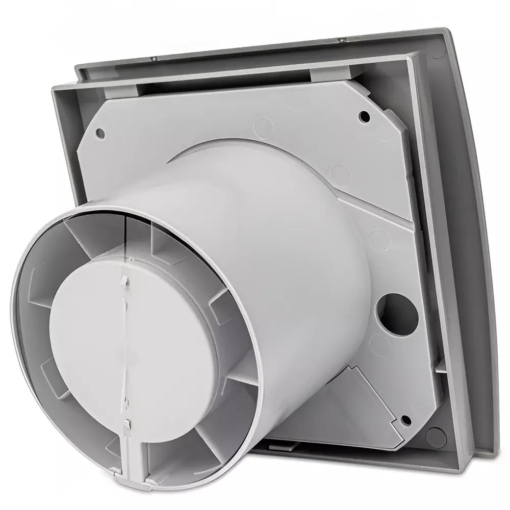 Cata UC-10 Silentis Hygro szürke ventilátor utószellőztető és páraérzékelő funkcióval, fordulatszám állítási lehetőséggel, dekoratív előlappal, pillangószeleppel
