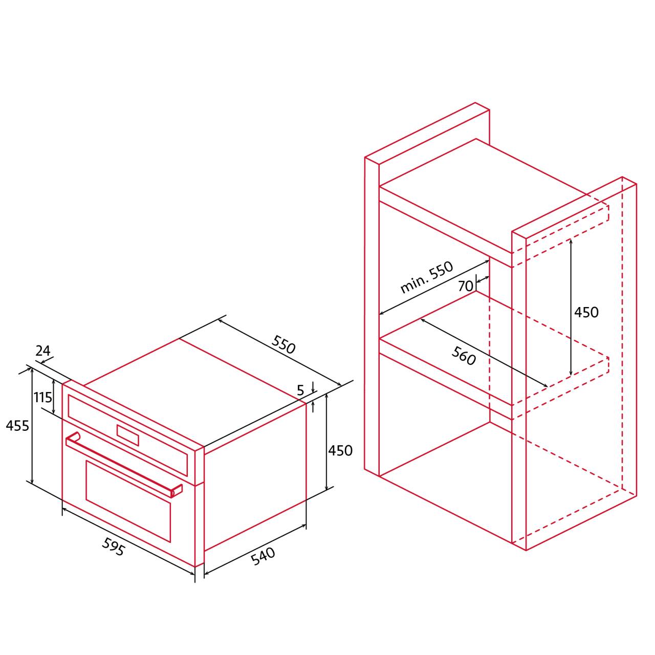 NODOR - Beépíthető mikrohullámú sütő NorChef MW-4800 DB