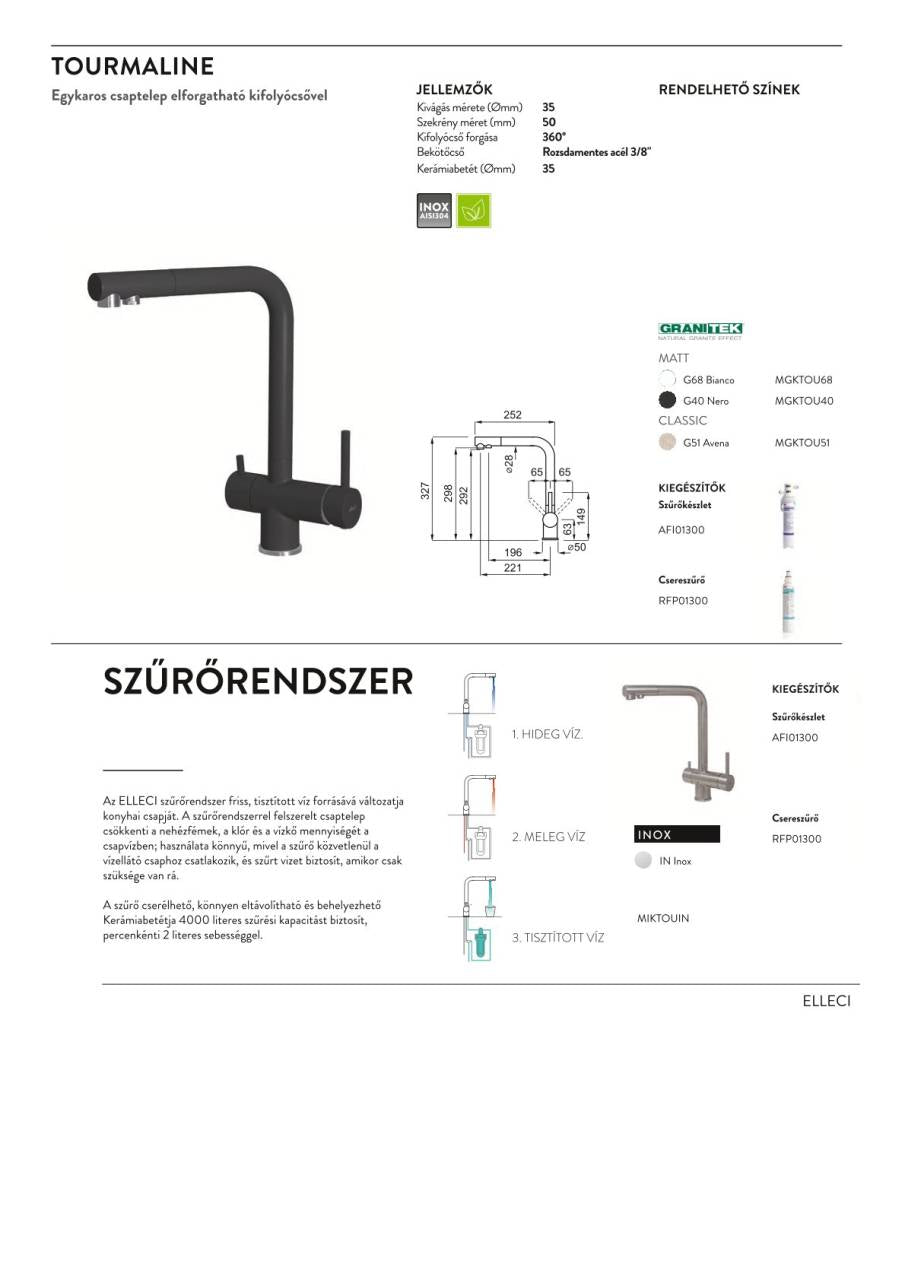 ELLECI - Csaptelep Tourmaline pure G68 bianco