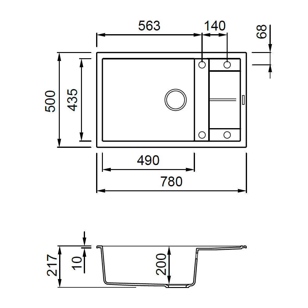 ELLECI - Mosogatótálca Unico 310 G39 Bianco soft