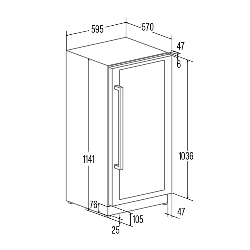 CATA - Borhűtő VI-59103 FS BK Fekete