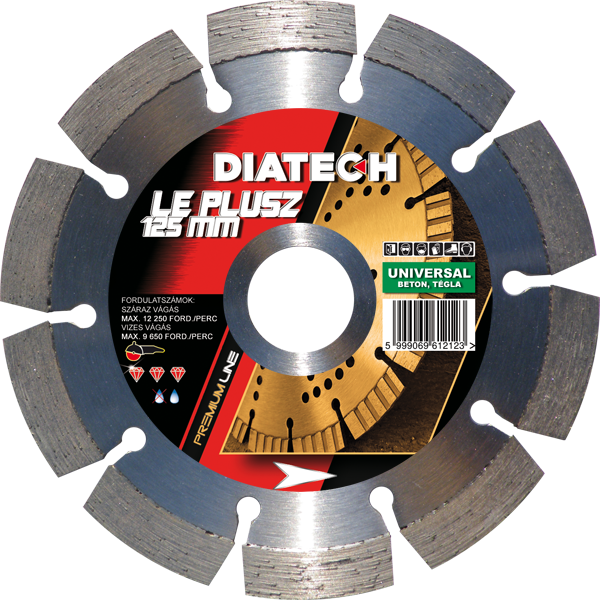 LE+ 125x22,2x10 mm profi gyémánt vágótárcsa, beton / univerzális