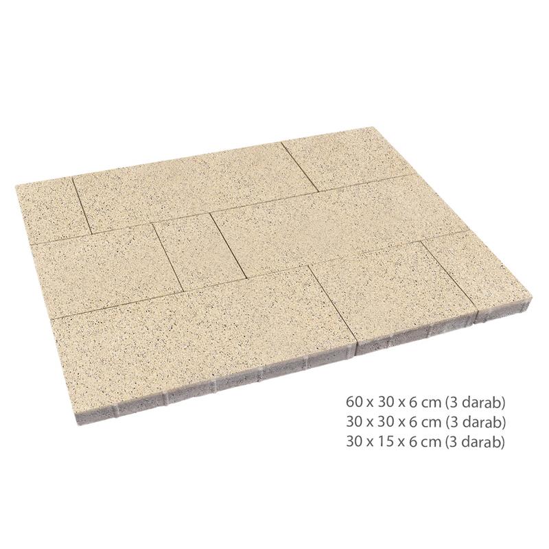 Frühwald Finessa térburkoló 6cm kombi szafarisárga