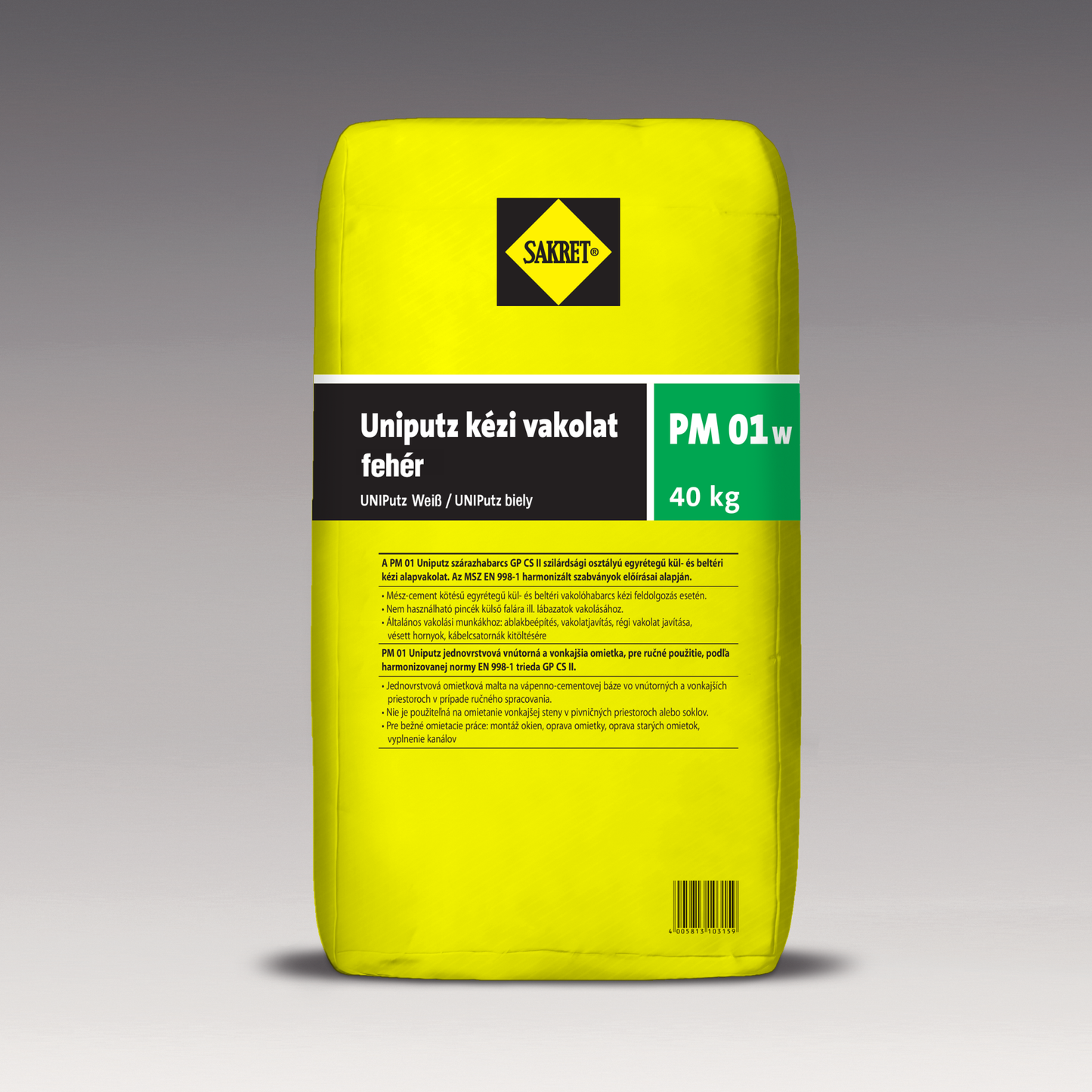 SAKRET PM-01W Fehér uniputz vakolat