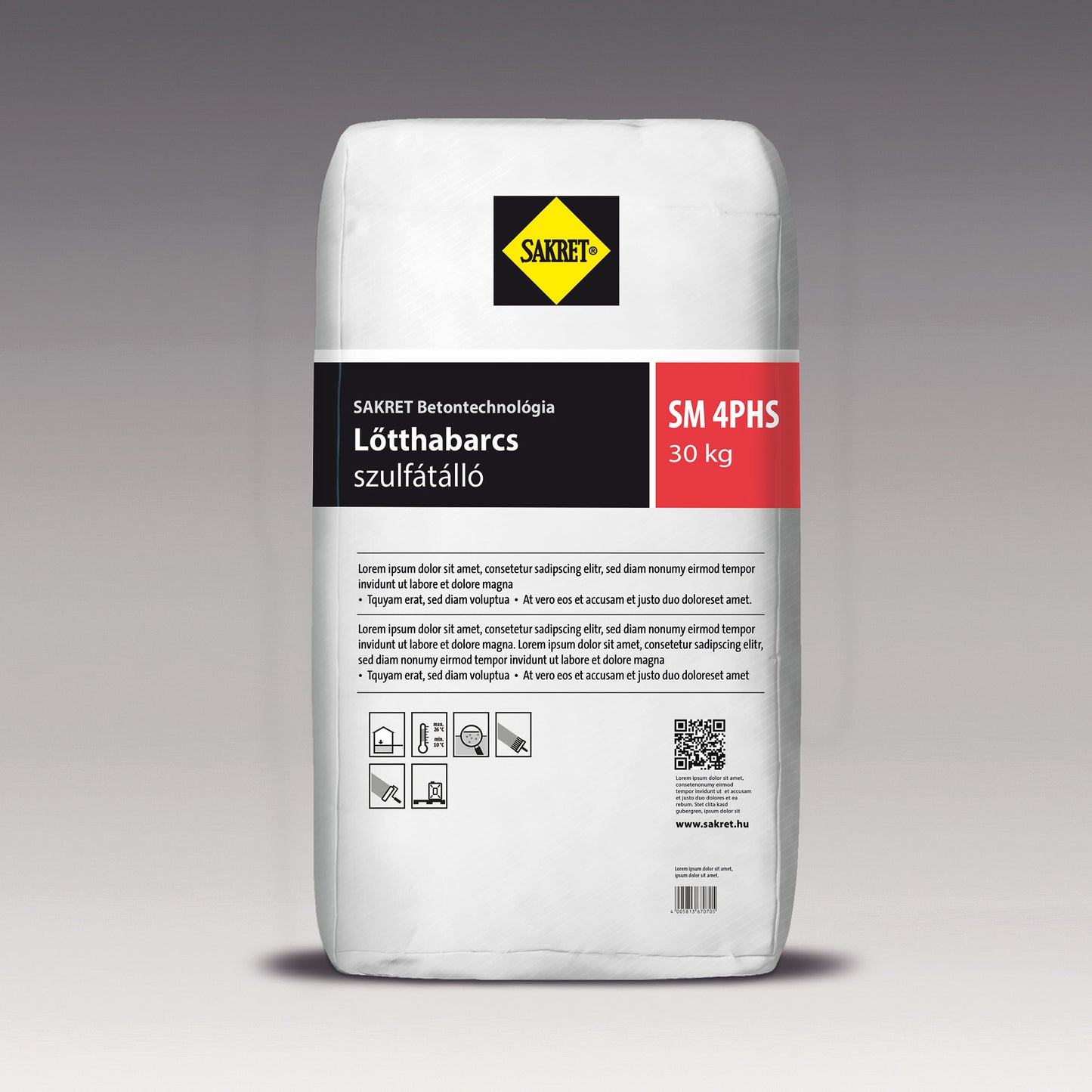 SAKRET SM 4PHS Szulfátálló lőtthabarcs