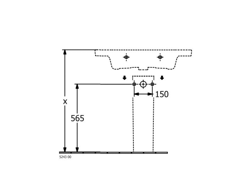 VILLEROY & BOCH SUBWAY 3.0 BEÉPÍTHETŐ MOSDÓ, SZÖGLETES, 80X47, TÚLFOLYÓVAL