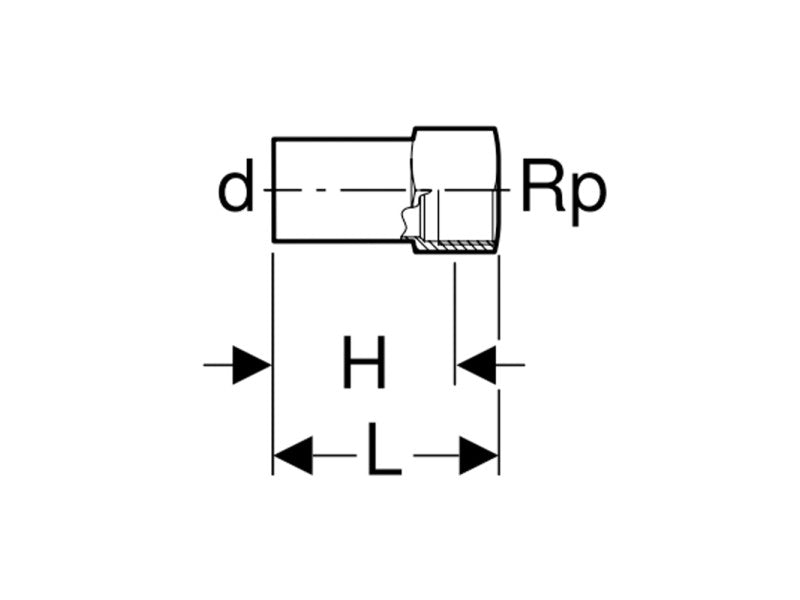 GEBERIT MAPRESS 22-1/2" BM ÁTMENETI IDOM, SIMA CSŐVÉGGEL