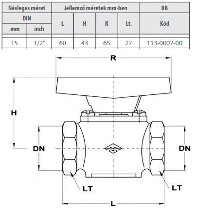 MOFÉM 1/2" BB AHA GOLYÓSCSAP