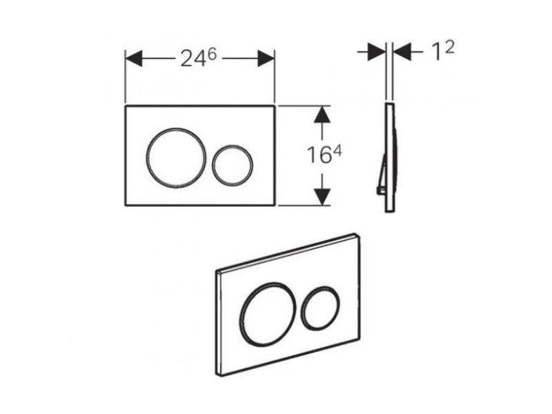 GEBERIT NYOMÓLAP SIGMA 20 FEK./FÉNYKR/FEK