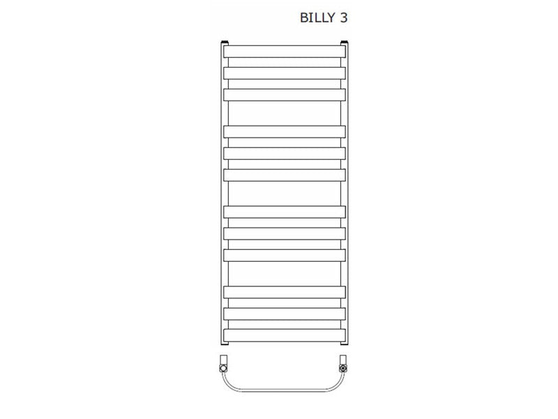 RADECO BILLY 3 CSŐRADIÁTOR  1265X530 595W RAL 9016  #